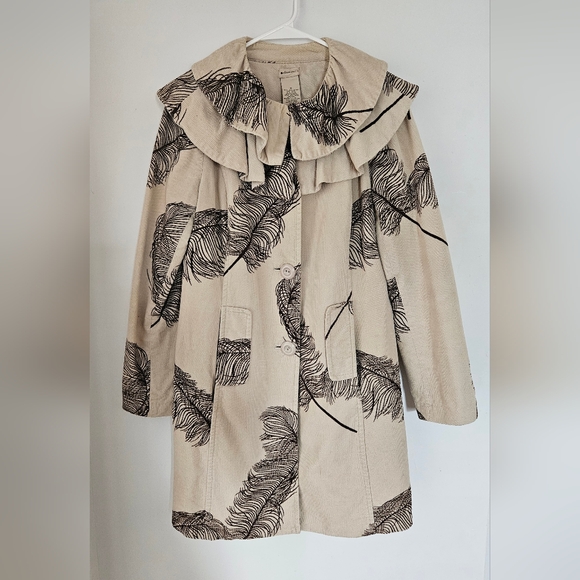 Anthropologie Elevenses Ruffled plume jacket size 12 (Chloe - Amanda Seyfried ) - Picture 1 of 5